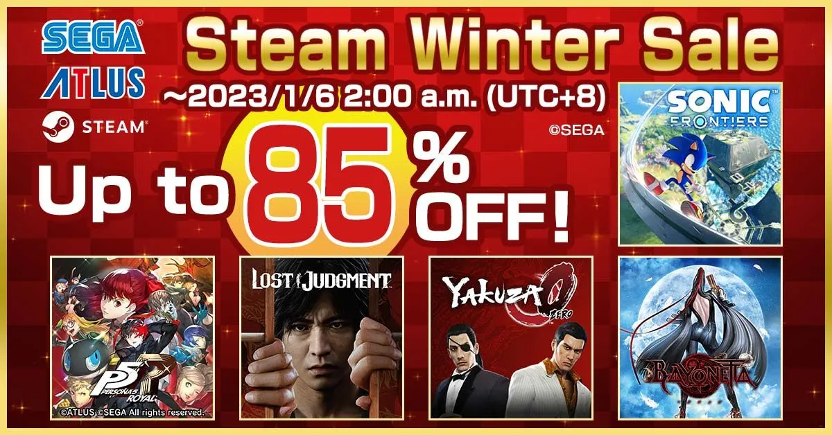 「Steam Winter Sale」特賣現正舉辦中!在PC上暢玩SEGA/ATLUS的遊戲吧!