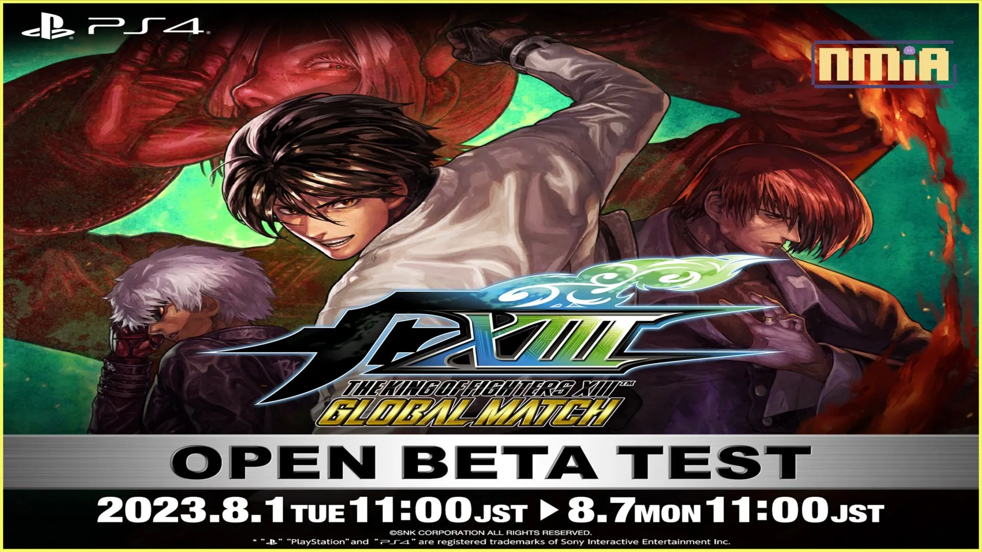 對戰格鬥遊戲《THE KING OF FIGHTERS XIII GLOBAL MATCH》 將於8月1日~8月7日在 PlayStation®4 平台上實施第2次β版公開測試!