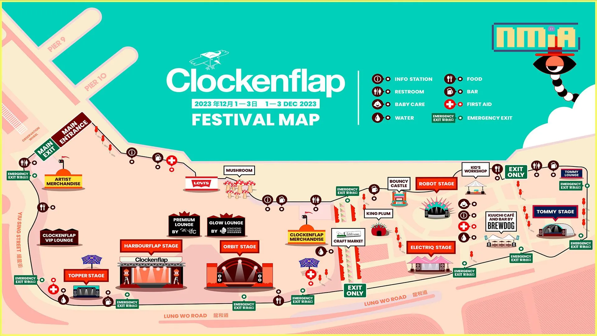 Clockenflap 音樂節地圖連同全數 精彩音樂、娛樂及藝術節目火熱出爐,誓於12月1-3日玩轉中環海濱 週六及週日單日門票正火速發售,預計將於11月底前全部售罄。