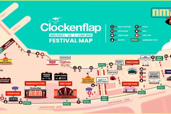 Clockenflap 音樂節地圖連同全數 精彩音樂、娛樂及藝術節目火熱出爐,誓於12月1-3日玩轉中環海濱 週六及週日單日門票正火速發售,預計將於11月底前全部售罄。