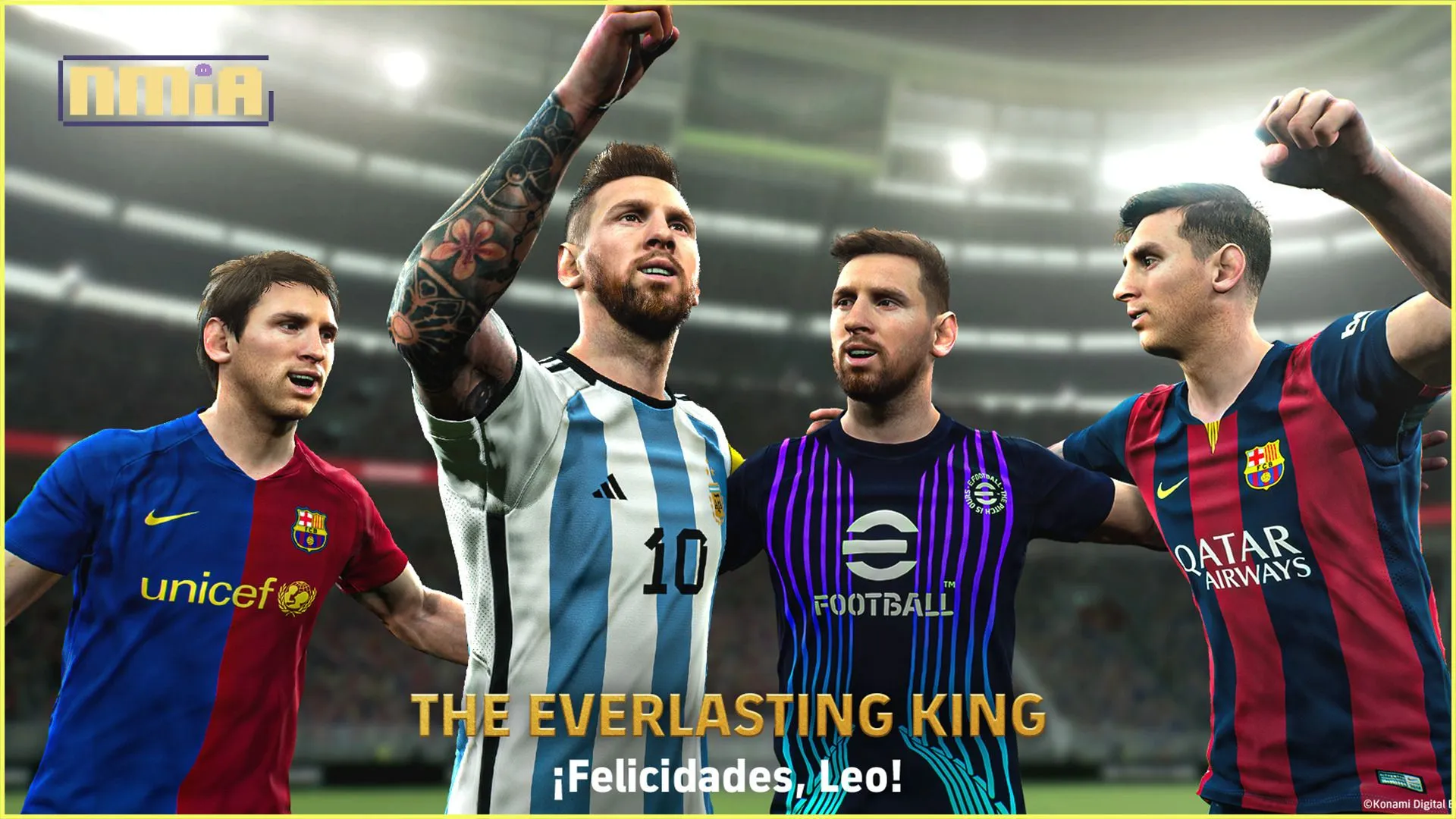 「eFootball™」與形象代言人Lionel Messi一同慶祝,他再次被加冕為世界最佳球員
