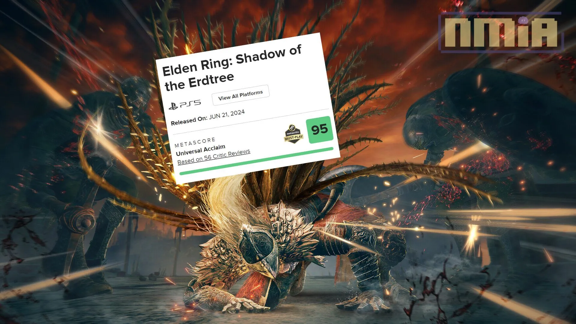 《艾爾登法環 黃金樹幽影》Metacritic 媒體評分 95分,超越《巫師3 血與酒》成最高評價 DLC!
