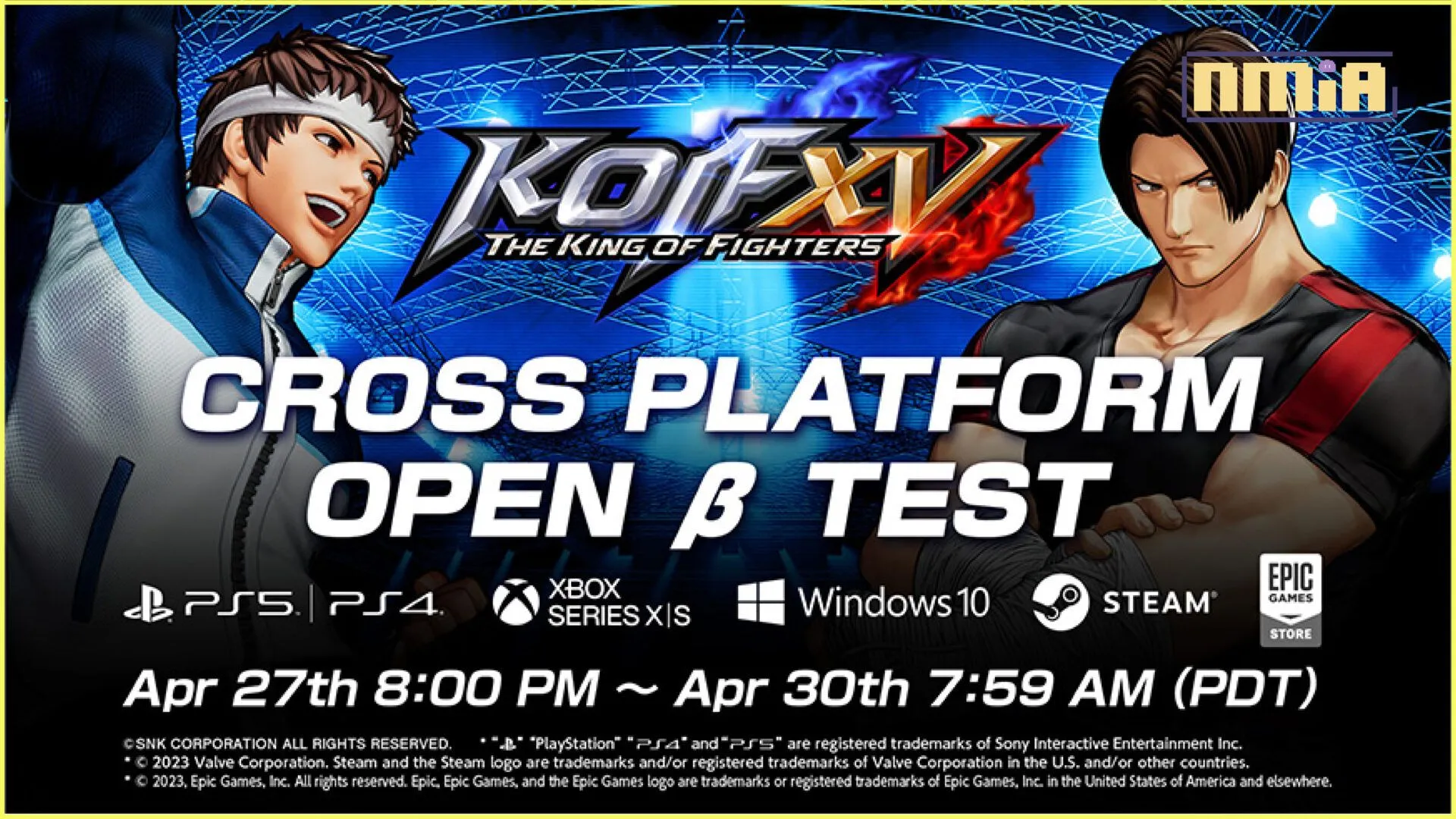 對戰格鬥遊戲《THE KING OF FIGHTERS XV》 日本當地時間4月28日至4月30日將實施跨平台連線β版公開測試!