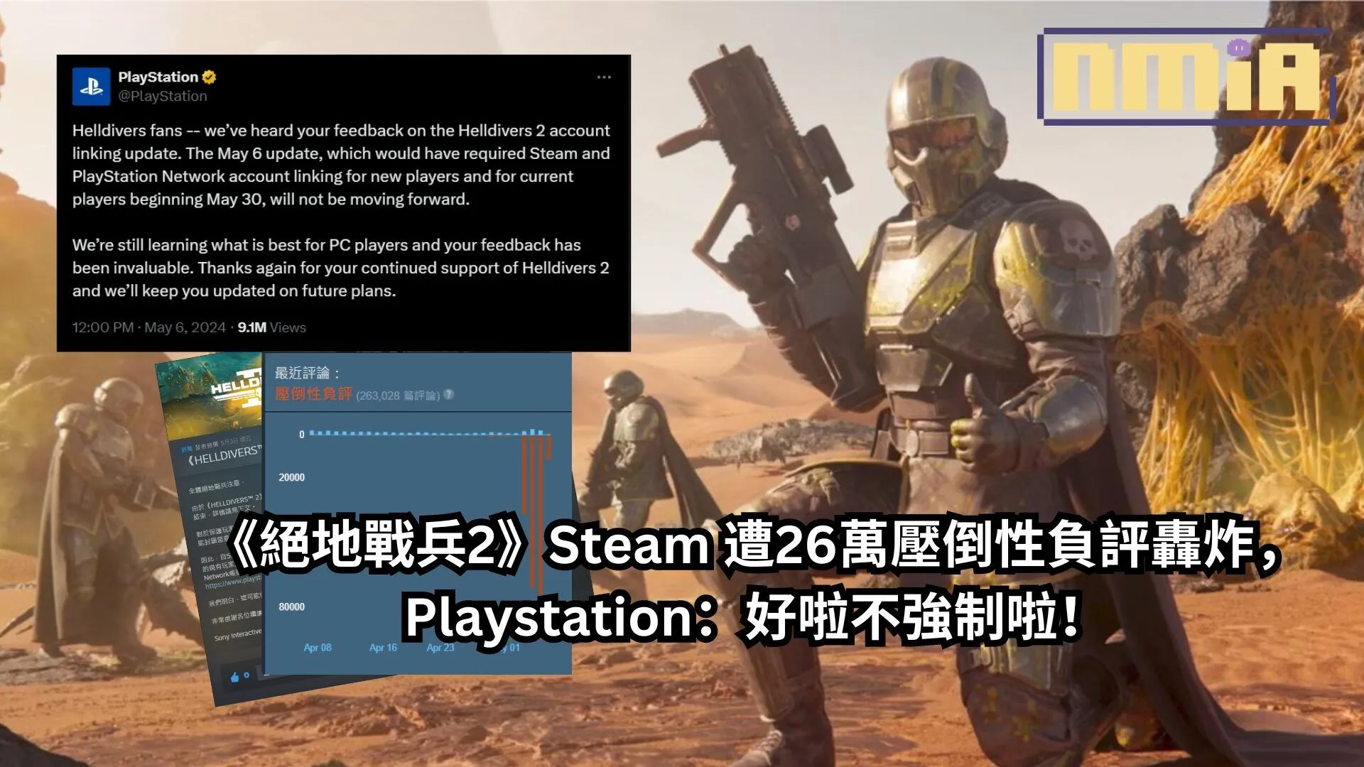 《絕地戰兵2》Steam 遭26萬壓倒性負評轟炸,Playstation:好啦不強制啦!
