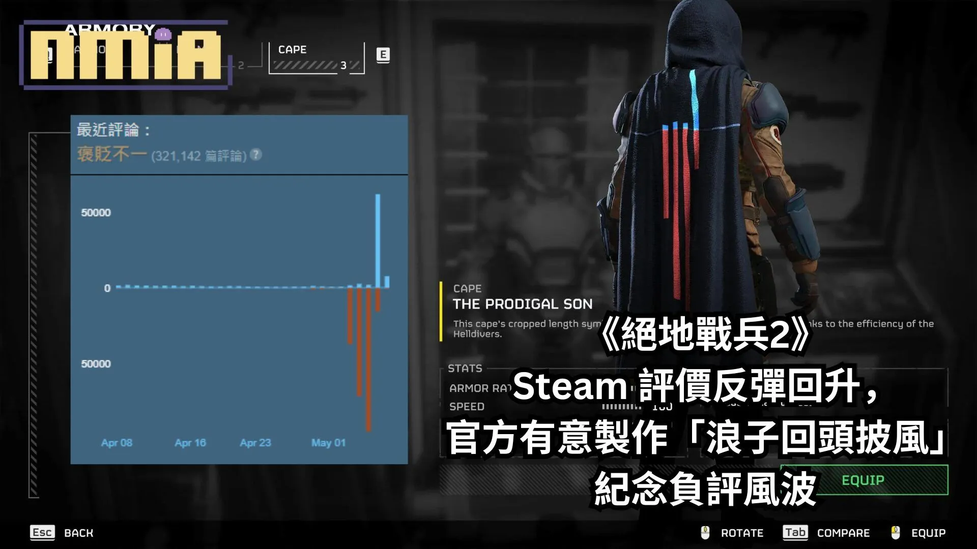 《絕地戰兵2》Steam 評價反彈回升,官方有意製作「浪子回頭披風」紀念負評風波