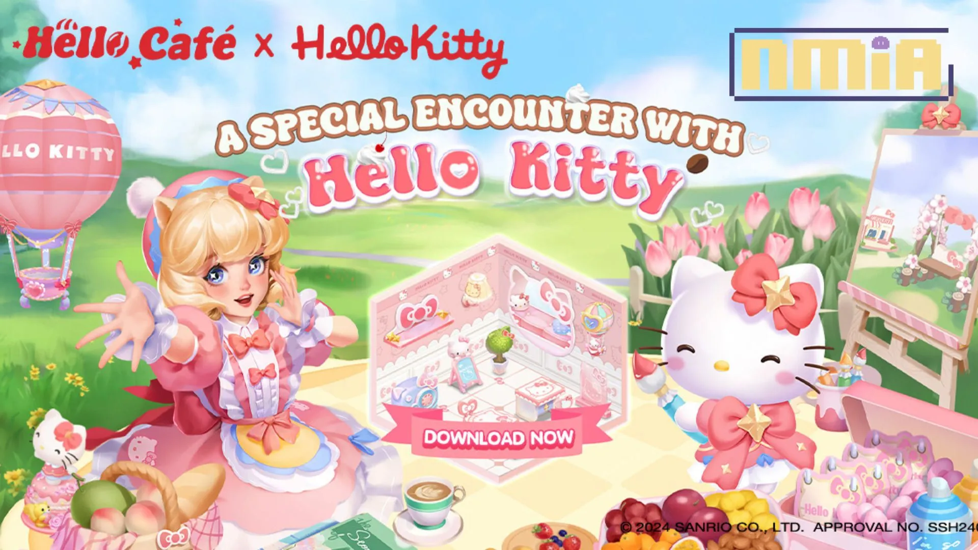 Hello Café 讓你開設一家以 Hello Kitty 為主題的甜美夢幻咖啡店,慶祝這隻 Sanrio 吉祥物的50週年!