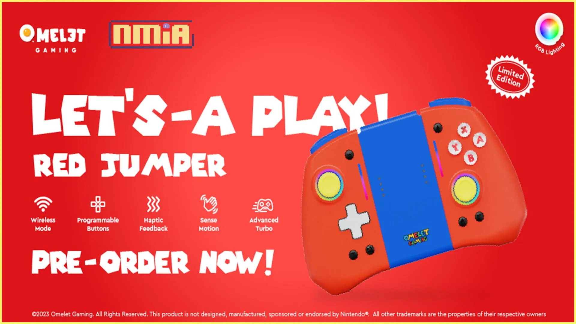 OMELET GAMING SWITCH PRO+ “跳躍紅” 即將推出!