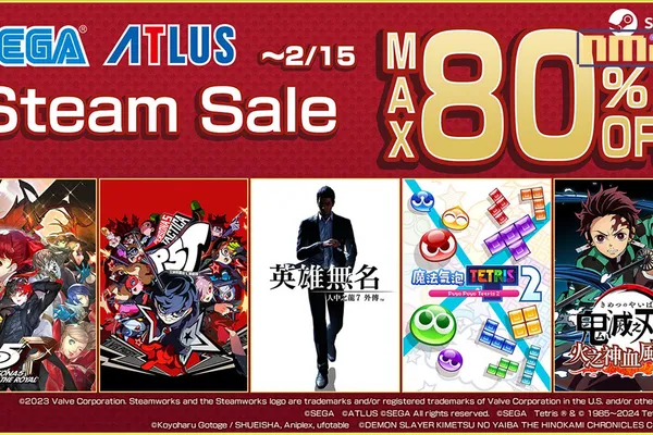 「Steam Year of The Dragon Sale」現正舉辦中! 《人中之龍7外傳 英雄無名》及《女神異聞錄5 戰略版》 《鬼滅之刃 火之神血風譚》於特賣中登場!