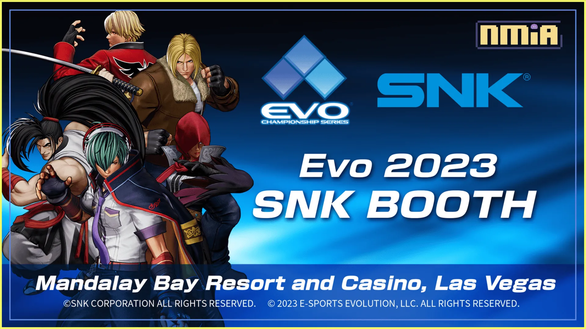 全球最大規模格鬥遊戲大賽「Evo 2023」將會參加出展將會召開SNK作品官方賽事、DLC搶先試玩、簽名會等活動!