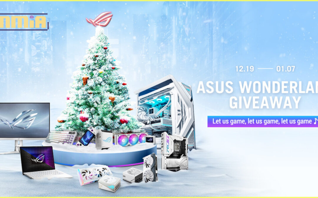 Announcing the 2023 ASUS Wonderland Giveaway! Participants have a chance to win some high-performance holiday cheer, including select white-themed ASUS and ROG PC DIY components