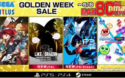 SEGA Golden Week Sale Underway！ Two must-play RPGs of 2024, Like a Dragon: Infinite Wealth and Persona 3 Reload, on sale now!